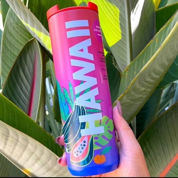 🌴Starbucks pink Hawaii/pineapple🍍studded tumbler - Picture 2 of 3